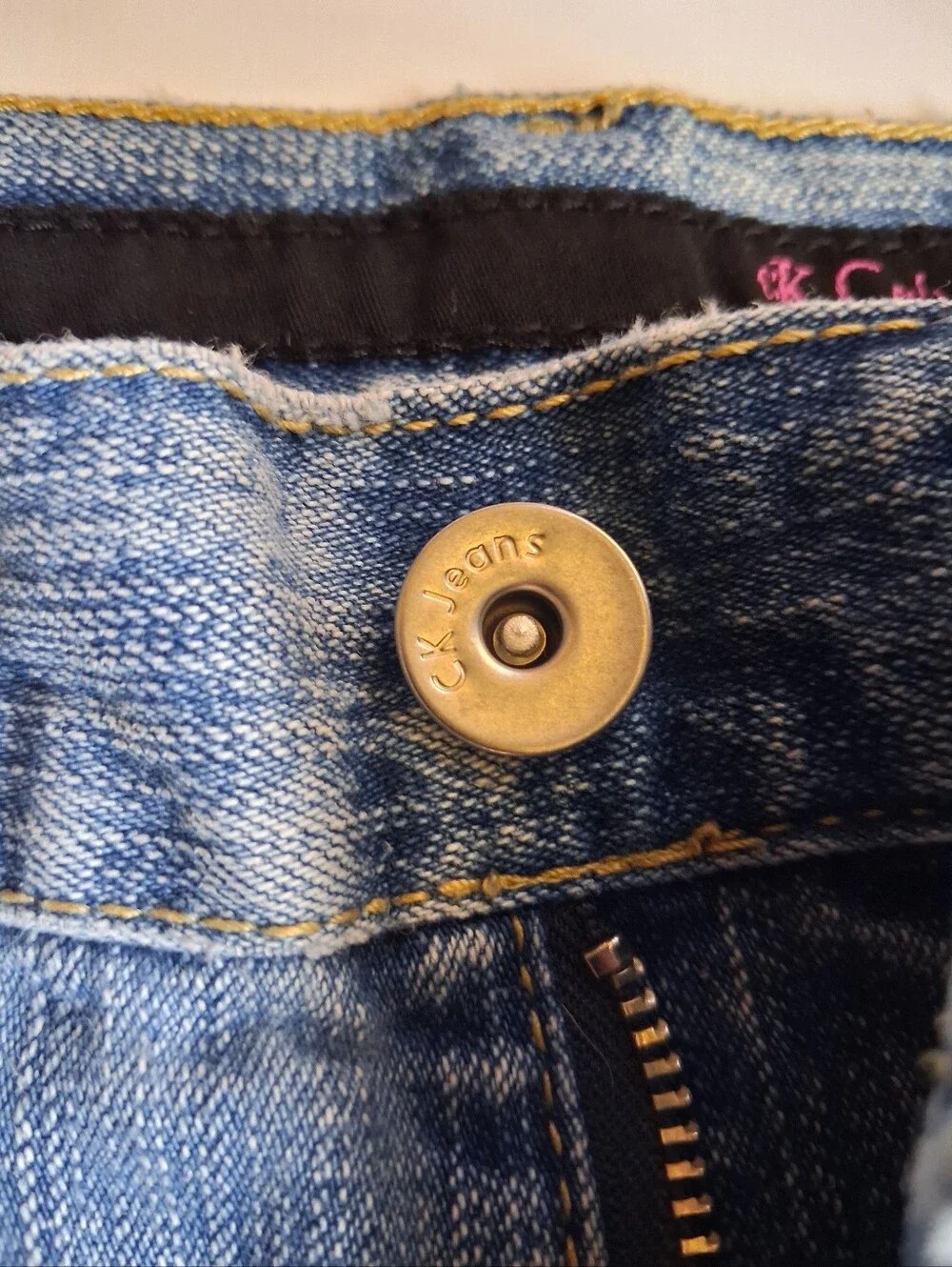 Old School Denim Mini Skirt With Pockets